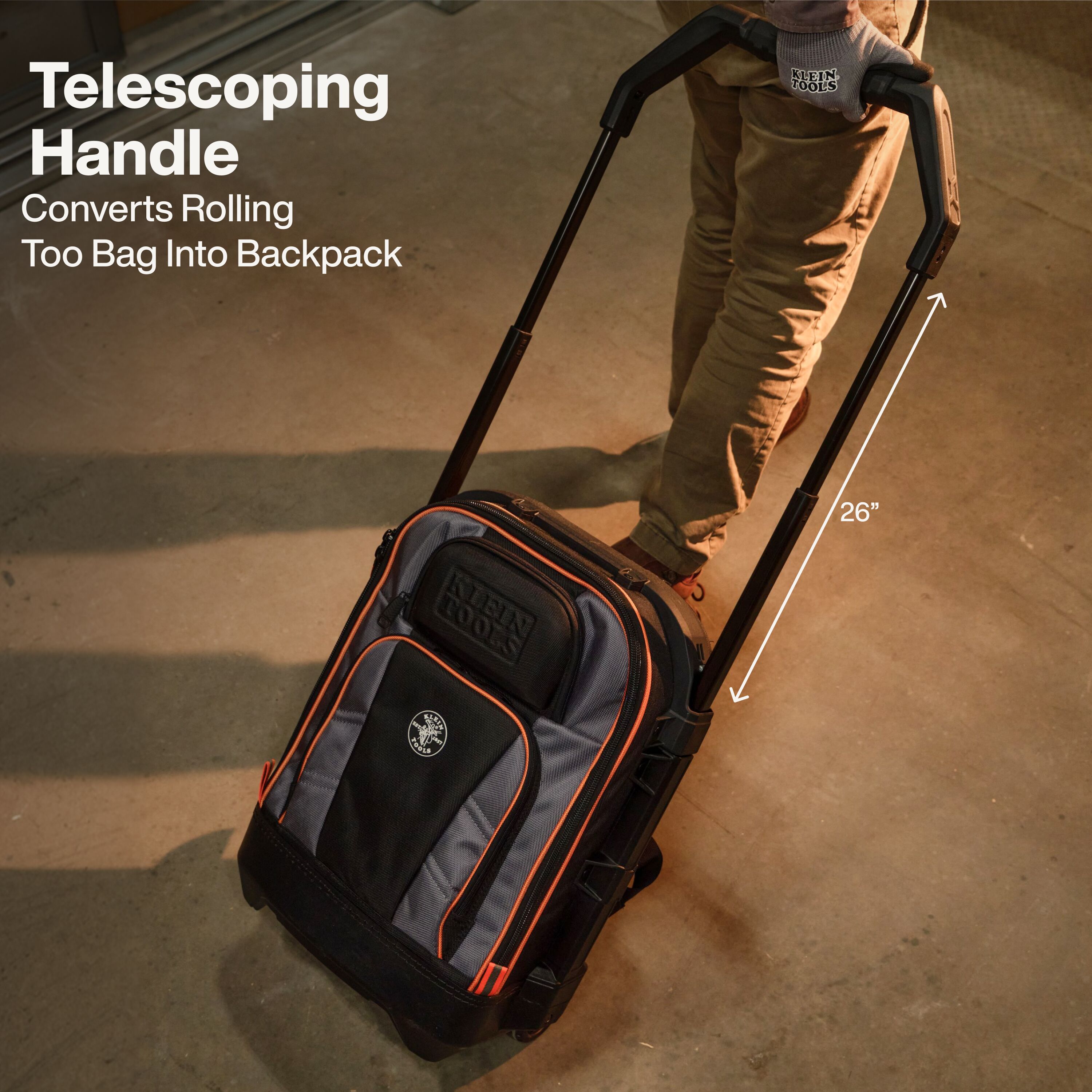 Klein Tools 55604 Rolling Tool Backpack