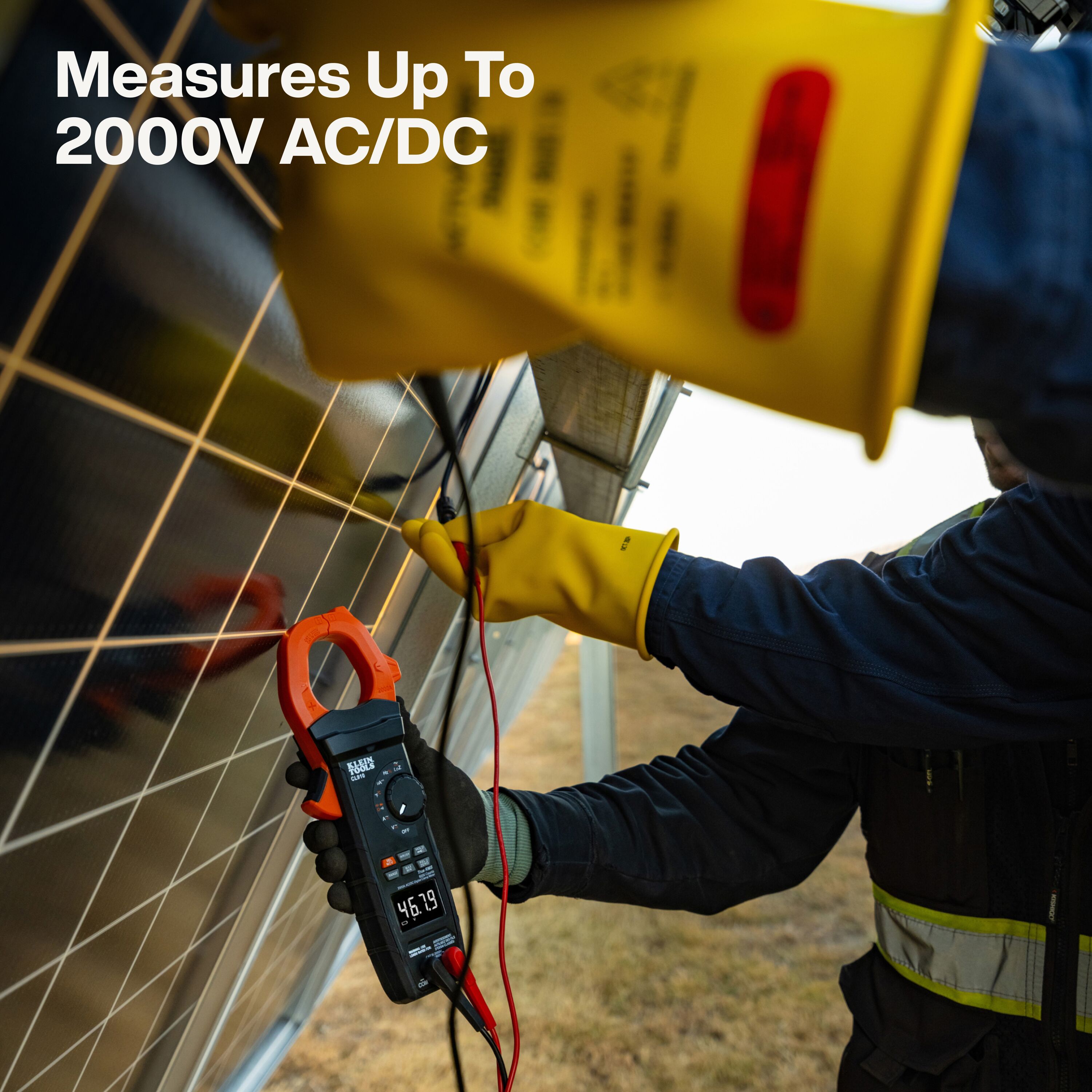  CL910 2000A AC/DC Auto-Ranging TRMS Clamp Meter with Worklight