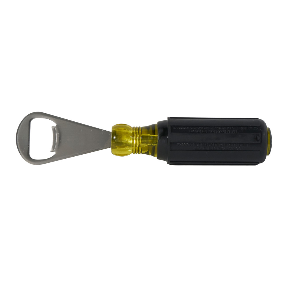 A bottle opener with a yellow handle</p>
<p>Description automatically generated