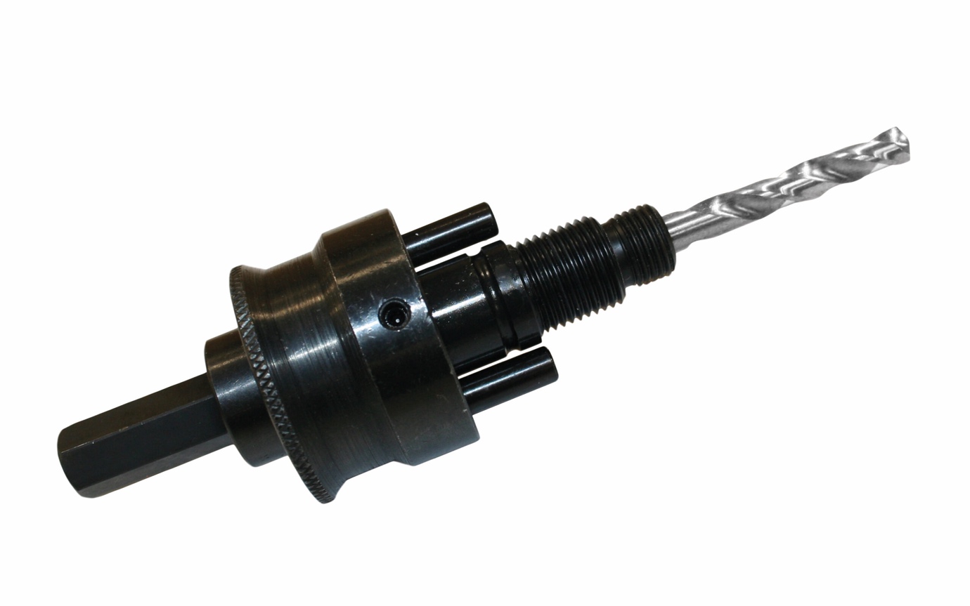 A drill bit with a drill bit</p>
<p>Description automatically generated