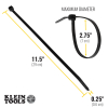 450210 Cable Ties, Zip Ties, 23 kg Tensile Strength, 28 cm, Black Image 2