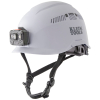 60150 Safety Helmet, Vented, Class C with Rechargeable Headlamp, White Image